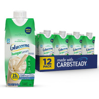 Glucerna Hunger Smart Meal Size Shake, Diabetic Drink To Support Blood Sugar Management, 23G Protein, 250 Calories, Classic Vanilla, 16-Fl-Oz Carton, 12 Count
