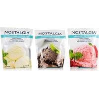Nostalgia Ice Cream Mix. Vanilla, Chocolate And Strawberry. Each Pocket Of 8 Oz Makes 2 Quarts Of Delicious Premium Old Fashioned Ice Cream!