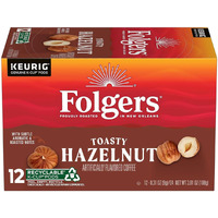 Folgers Toasty Hazelnut Flavored Coffee, 12 Keurig K-Cup Pods