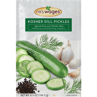 Mrs. Wages Kosher Dill Pickles Quick Process Mix, Quick And Easy, Simple-To-Use, Traditional Pickle Flavoring, Enhance Your Pickling Cucumbers, 6.5 Oz Packet (Value Pack Of 6)