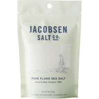 Jacobsen Salt Co. Pure Flake Sea Salt - Kosher Salt, Coarse, Non-Iodized Made In Usa, Non-Gmo, Steak Seasoning, Gourmet, Real Salt Flakes - 4Oz