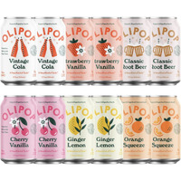 Olipop - The Sampler, 6-Flavor Soda Variety Pack, Healthy Soda, Prebiotic Soft Drinks, Supports Digestive Health & Gut Health, High Fiber, Low Calorie, Low Sugar, Vegan (12 Oz, 12-Pack)