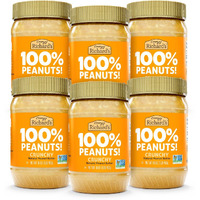 Crazy Richard's 100% All-Natural Crunchy Vegan Peanut Butter With No Added Sugar And Non-Gmo (16 Ounce, Pack Of 6)