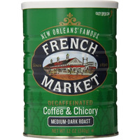 French Market Coffee & Chicory Decaffeinated Medium-Dark Roast Ground Coffee, 12Oz Can (Pack Of 1)