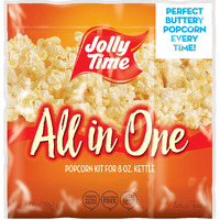 Jolly Time All In One Popcorn Kit, Portion Packets With Kernels, Oil And Salt For Movie Theater Or Air Popper Machines (24 Pack, 8Oz Kettle)