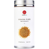 Senbird Organic Sobacha - Japanese Soba Buckwheat Tea - From Hokkaido - Loose Leaf In Airtight Tea Tin (3.5Oz/100G)