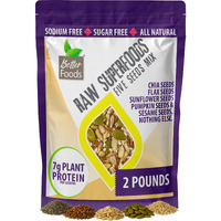 Betterfoods Raw Superfoods Five Seeds Mix | Pumpkin, Sunflower, Chia, Flax, Sesame Seeds Blend For Salads & Snacking | 7G Protein, 1G Net Carbs, High Fiber, Non-Gmo, Gluten & Soy-Free | 32Oz, 1 Pack