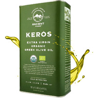 Ancient Foods Keros Greek Organic Extra Virgin Olive Oil - Cold Pressed Olive Oil From Greece, High Phenolic Organic Olive Oil From 1000 Year Old Trees (101Oz, 3L)