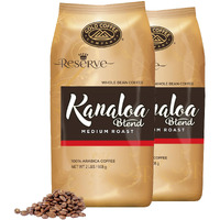 Gold Coffee Company Kanaloa Premium House Blend | Gourmet Medium Roast Whole Coffee Beans| 100% Arabica Roasted Beans | 2 Lbs. (Pack Of 2)
