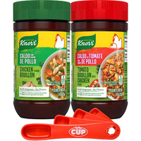 Knorr Granulated Bouillon Bundle, Chicken Flavor And Tomato With Chicken Flavor, 7.9 Oz (Pack Of 2) With By The Cup Swivel Spoon