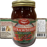 Gourmet Strawberry Jalapeno Jam 20Oz Handcrafted Small Batch (Fat Free, Gluten Free & All Natural)