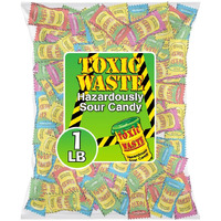 Toxic Waste | 1 Pound Bag Assortment Of Toxic Waste Sour Candy - 5 Flavors: Apple, Watermelon, Lemon, Blue Raspberry, And Black Cherry