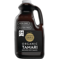 San-J - Organic Gluten Free Tamari Soy Sauce - Specially Brewed - Made With 100% Whole Soy - 64 Oz. Container