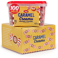 Goetze's Candy Caramel Creams - 100 Count Candy Tub - Gift Box - Fresh From The Factory