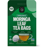 Fgo Organic Moringa Tea, 100 Count, Eco-Conscious Tea Bags, Resealable Bag, Caffeine Free, Packaging May Vary (Pack Of 1)