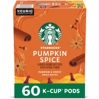 Starbucks K-Cup Coffee Pods, Pumpkin Spice Naturally Flavored Coffee For Keurig Brewers, 100% Arabica, Limited Edition, 6 Boxes (60 Pods Total)