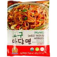 Sungiven 14.11 Oz Organic Sweet Potato Glass Noodles, Korean Vermicelli Pasta For Japchae, Fat-Free And Gluten-Free, 100% Sweet Potato Starch, No Additive, No Alum Inside