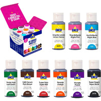 Enco 9 Basic Food Coloring Gel Set 1.41 Oz Each (40 G) Concentrated, Vegan, Includes Color Mixing Guide