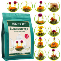 Tearelae Blooming Tea Flowers - 12Pcs Individually Sealed Flowering Tea Balls - Hand-Tied Natural Green Tea Leaves & Edible Flowers - Gifts For Tea Lovers