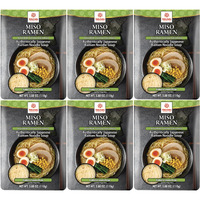 Hakubaku Japanese Ramen Noodle Soup, Miso, 3.88Oz (Pack Of 6), Authentic Japanese Ramen Non-Fried & Soft Noodles, Shelf-Stable