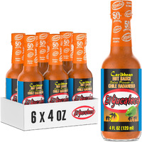 El Yucateco Caribbean Habanero Sauce, 4 Oz., 6 Pack, 7,000 Average Scoville Units, Gluten Free, Sugar Free