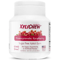Xylichew 100% Xylitol Chewing Gum - Non Gmo, Non Aspartame, Gluten Free, And Sugar Free Gum - Natural Oral Care, Relieves Bad Breath And Dry Mouth - Pomegranate Raspberry, 240 Count
