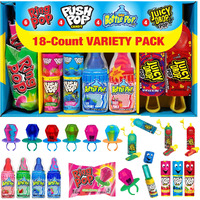 Candy Variety Pack - 18 Count Assorted Lollipops - Ring Pop, Push Pop, Baby Bottle Pop & Juicy Drop - Ideal For Birthdays, Party Favors, Celebrations & Candy Gifts By Bazooka Candy Brands