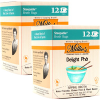Millies Sipping Broth - Vegetable Broth -Natural-Gluten Free-Keto Friendly Delight Pho (2 Pack Of 12)