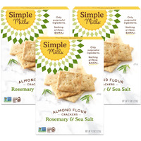 Simple Mills Almond Flour Crackers, Rosemary & Sea Salt - Gluten Free, Vegan, Healthy Snacks, 4.25 Ounce (Pack Of 3)