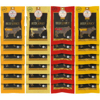 Aufschnitt Grass Fed Beef Jerky - Low Sodium, Certified Kosher - Made In Usa - Keto & Halal Friendly - 24 Pack, Variety Pack