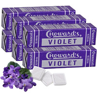 Choward's Violet Mints Candy | Bold Aromatic Flavor | Perfect For Snacks In Lunchboxes, Travel, Sharing, And Gifting | Nostalgic Vintage Candy | 6 Pack (15 Mints Per Package)