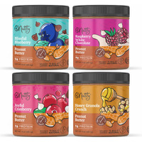 Bnutty Fruit Lover's Peanut Butter | Gluten-Free, Natural Ingredients | Assorted Flavors, Smooth & Creamy Peanut Butter | Perfect For Spreads & Snacks | Made In Usa | 9Oz Jars - 4 Packs