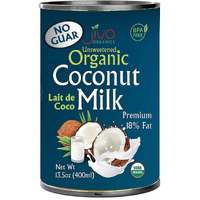 Jiva Organics Organic Coconut Milk 13.5 Ounce (Pack Of 12) - Unsweetened, Premium Full 18% Fat, Vegan, Paleo, No Guar Gum, Bpa Free, Keto Friendly