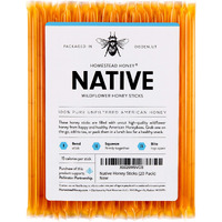 Homestead Honey Native Honey Sticks For Tea, Honey Packets Single Serve Honey Straws Stir Sticks, Honey Packets Honey Stick, Honey Straws Sticks (Honey Sticks Bulk, 20 Count)