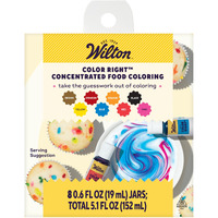 Wilton Color Right Performance Food Coloring System, Ultra-Concentrated Liquid Gel Colors For Customizing Cake Batter, Icing & Fondant, 8-Count