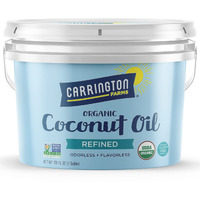Carrington Farms Organic Refined Coconut Oil, 1 Gallon, Cold-Pressed, Non-Gmo, Gluten-Free, Perfect For Cooking, Baking, Skin Care, Hair Oil, Mcts, 128 Fl Oz - Nutrient-Rich, No Trans Fats