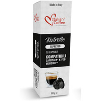 Italian Coffee For Espresso Lovers Italian Coffee Capsules Compatible With Verismo, Cbtl, Caffitaly, K-Fee Systems (80 Pods Ristretto Blend)