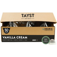 Tayst Coffee Pods, Vanilla Cream Medium Roast, K Cups Compatible With Keurig Coffee Maker, Sustainable Single Serve, Pack Of 50