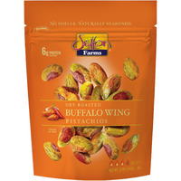 Buffalo Wing Seasoned Shelled Pistachios Kernels - No Shells Dry Roasted No Shell Pistachios, Dry Roasted, Non-Gmo Project Verified, Gluten Free, Vegan, Kosher, 5 Oz Resealable Bag