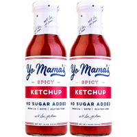 Yo Mama's Foods Keto Spicy Ketchup - Pack Of (2) - No Sugar Added, Low Carb, Vegan, Gluten Free, Paleo Friendly, And Made With Whole Non-Gmo Tomatoes!