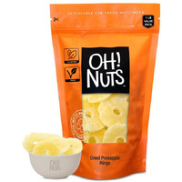 Oh! Nuts Dried Pineapple - 1 Lb - Dried Fruit Rings - Organic Sweet - Dehydrated Fruit Bites - Packed In New York Zip-Seal Bag For Exceptional Freshness