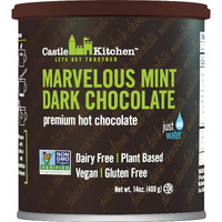 Castle Kitchen Marvelous Mint Dark Chocolate Hot Chocolate - Dairy-Free, Vegan Premium Hot Chocolate Mix - Just Add Water - 14 Oz