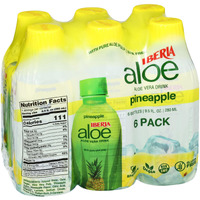 Iberia Aloe Vera Juice Drink With Aloe Pulp, Pineapple, 9.5 Fl Oz (Pack Of 6)