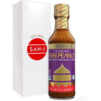 San-J - Gluten Free Thai Peanut Sauce -Traditional And Tasty Cooking Sauce - Non-Gmo - 10 Oz. Bottle