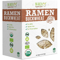Big Green Organic Food- Organic Buckwheat Ramen, 10.5Oz, 100% Buckwheat, Gluten-Free, Non-Gmo, Vegan (5)