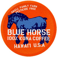 Blue Horse 100% Kona Coffee Pods, Medium Roast, 10Ct Single Serve, Compatible With K Cups 2.0, Farm Fresh, Authentic Arabica Beans From Hawaiis Big Island With A Smooth, Rich Flavor