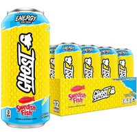 Ghost Energy Drink - 12-Pack, Swedish Fish, 16Oz Cans - Energy & Focus & No Artificial Colors - 200Mg Of Natural Caffeine, L-Carnitine & Taurine - Gluten-Free & Vegan