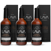 (3 Pack) Lava All Natural Authentic Michelada Mix Craft Cocktail Mixer, Made With Real Tomatoes, Ancho Chile Peppers, Tamarind, No Junk Ingredients, Vegan, 1-Liter (33.8Oz) Glass Bottle, Ready To Use