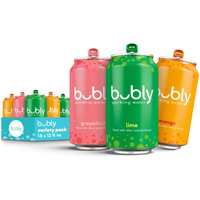 Bubly Sparkling Water, Tropical Thrill 3 Flavor Variety Pack (Lime, Grapefruit, Mango), Zero Sugar & Zero Calories, Seltzer Water, 12 Fl Oz Cans (Pack Of 18)