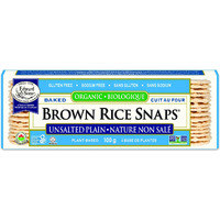 Edward & Sons Organic Unsalted Plain Brown Rice Snaps - Oven Baked, Whole Grain, Gluten Free, No Added Oils, Non-Gmo Project Verified, Usda Organic - 3.5 Oz (Pack Of 12)